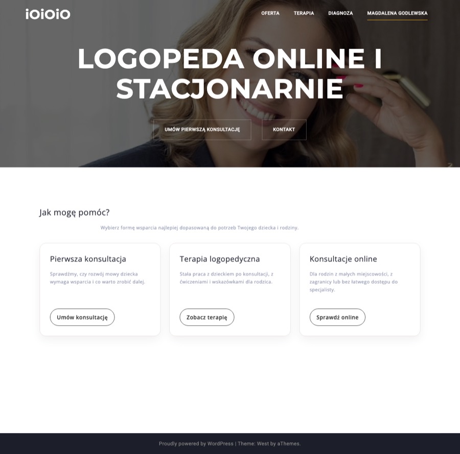 ioioio.pl homepage, desktop, full page