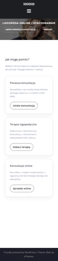 ioioio.pl homepage on a phone
