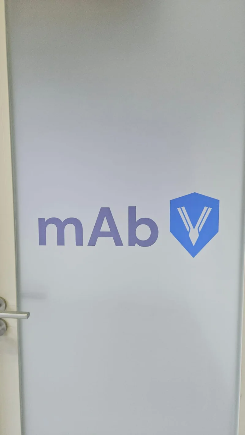mAbV brand applied to office wayfinding