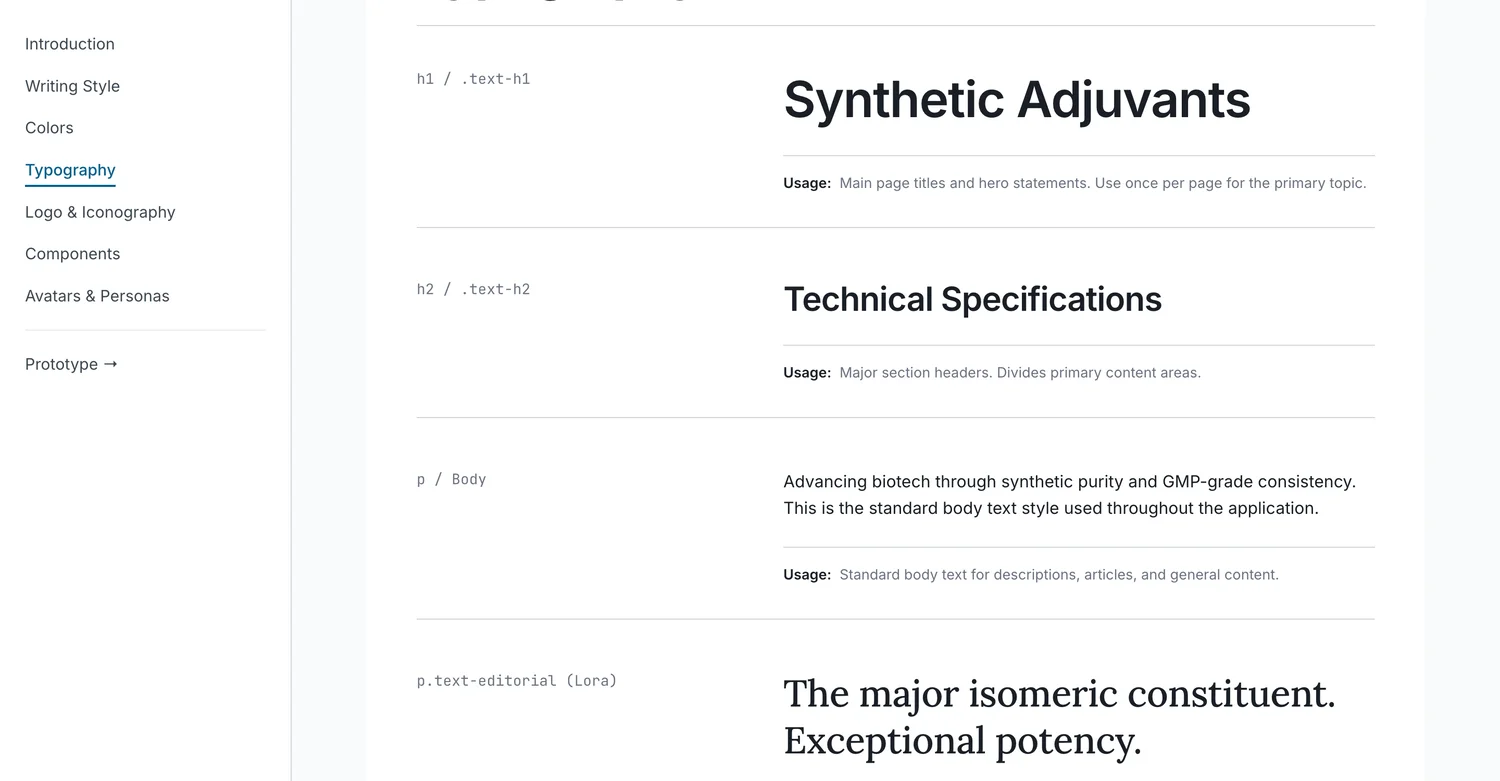 STR design system — typography scale